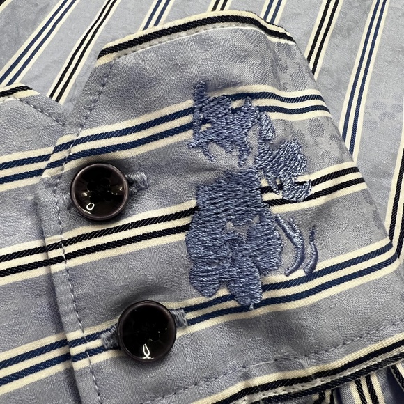 Like New [Robert Graham] Embroidered Blue Button Down Striped Shirt | Mens Large - Picture 13 of 16